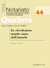 La circolazione mortis causa dell'azienda - Quaderno Notariato n. 1 