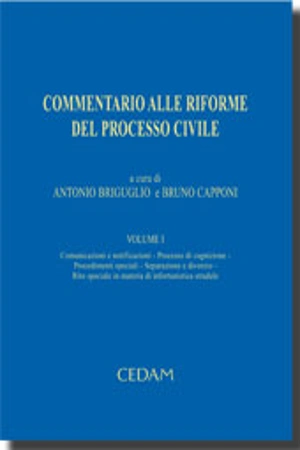 Commentario alle riforme del processo civile. Vol. I: Processo di cognizione, procedimenti speciali, separazione e divorzio 